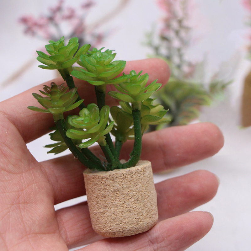 🛒1:12 Dollhouse Simulation Flo - Home Decor Green 评论和价格