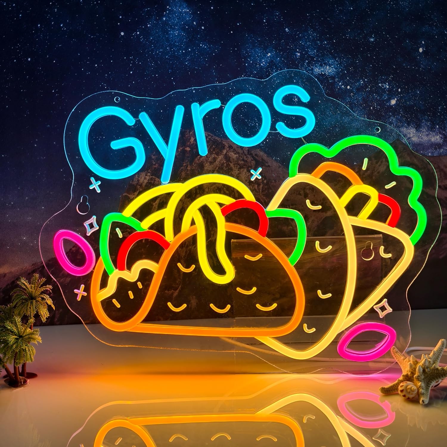 Gyros Neon Sign Greek Restaura - Home Decor Market 评论和价格