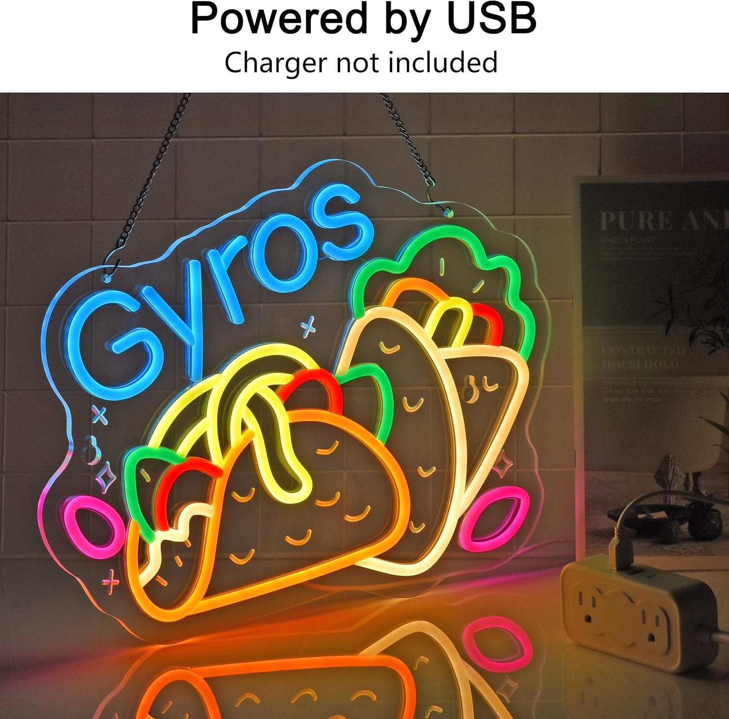 Gyros Neon Sign Greek Restaura - Home Decor Market 评论和价格