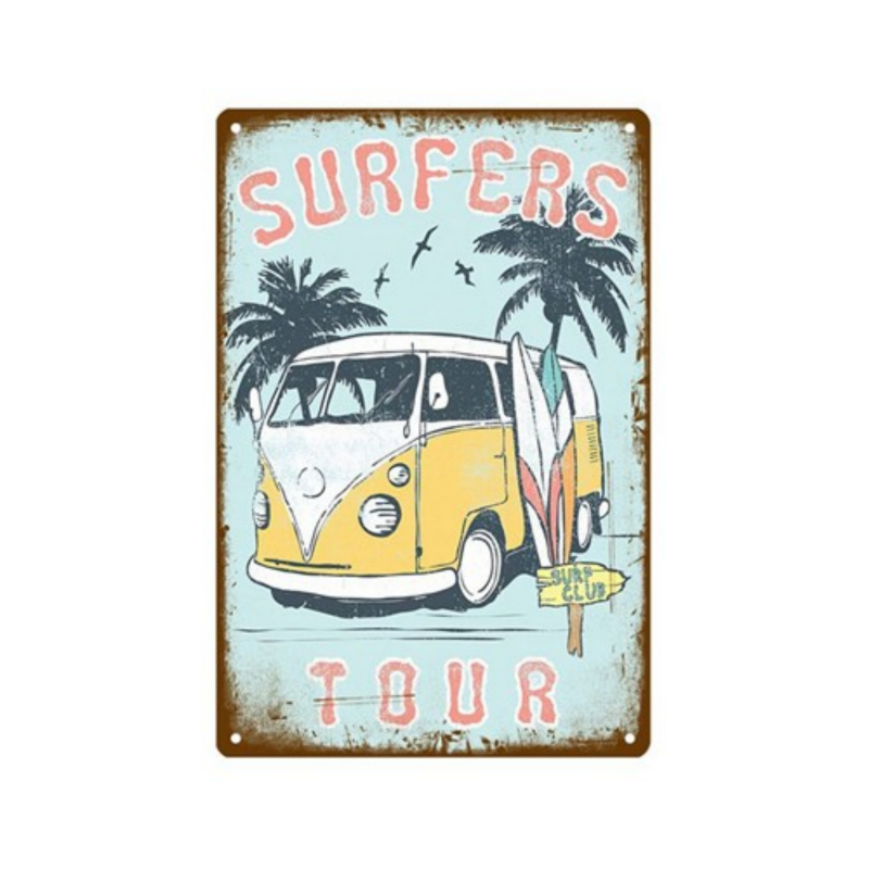 Surf Sun Vintage Plaque Metal  - Home Decor Interior 评论和价格