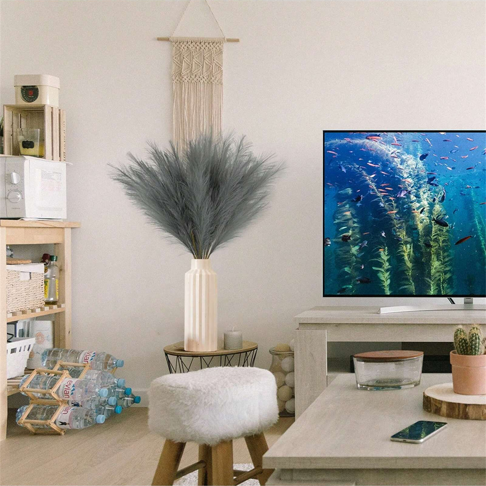 5/10/20pcs Grey Artificial Ree - Pampas Grass Decor 评论和价格