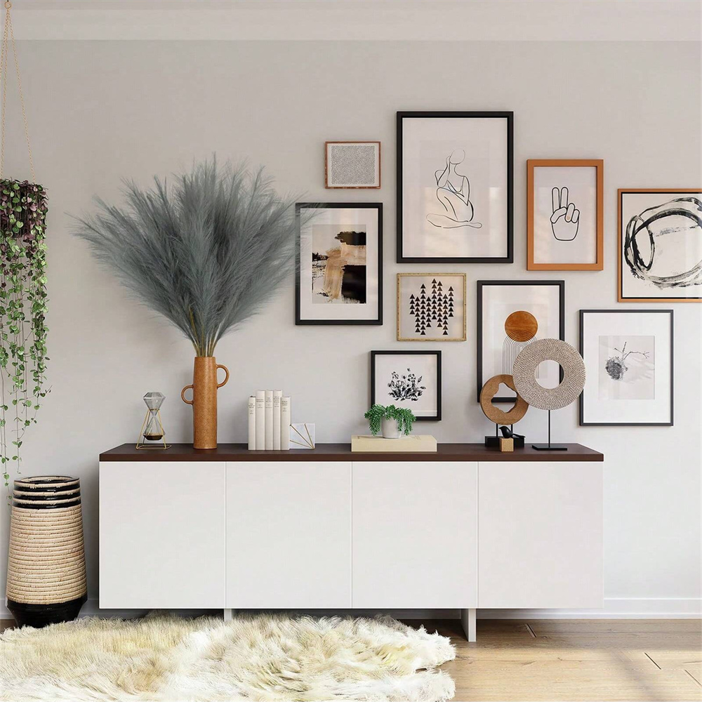5/10/20pcs Grey Artificial Ree - Pampas Grass Decor 评论和价格