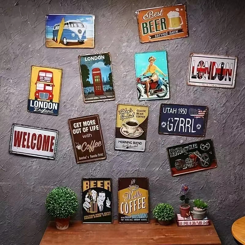 Vintage Bar Metal Signs Bathro - Home Decor Interior 评论和价格