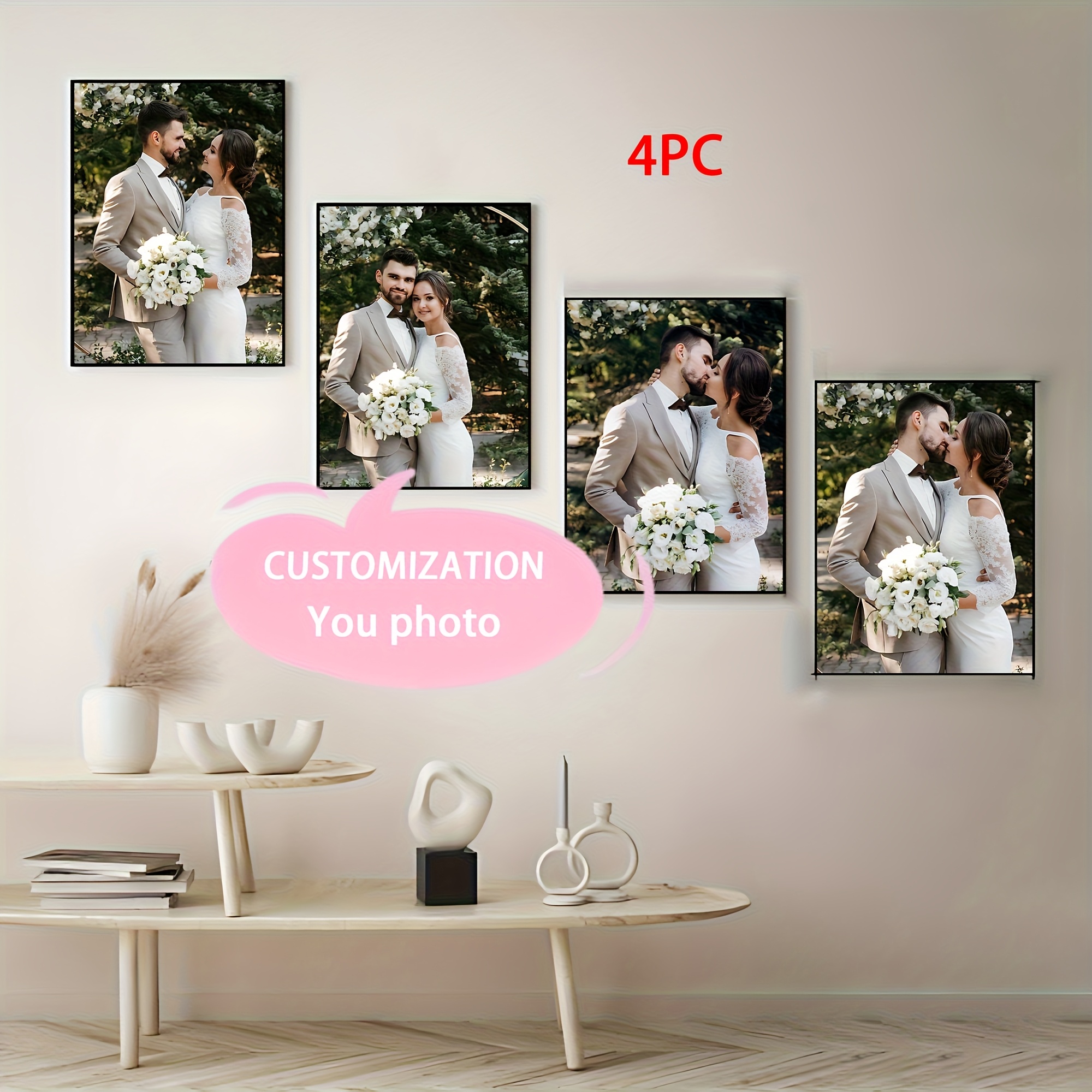 4pcs/set Custom Canvas Printin - Home Decor Canvas 评论和价格