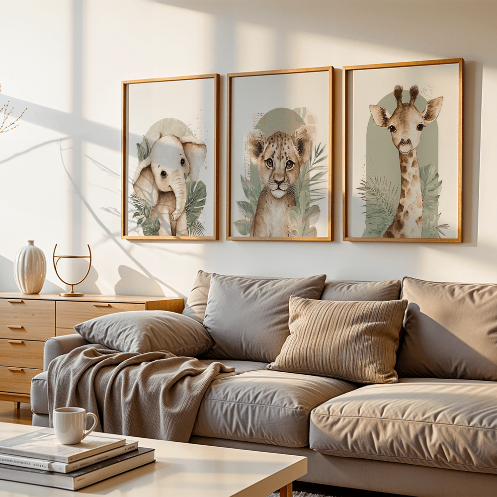 3pcs/set Retro Elephant Lion a - Home Decor Green 评论和价格