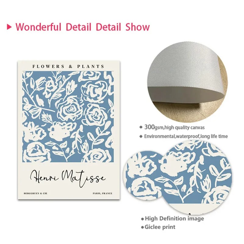 Blue Henri Matisse Yayoi Kusam - Home Decor Market 评论和价格