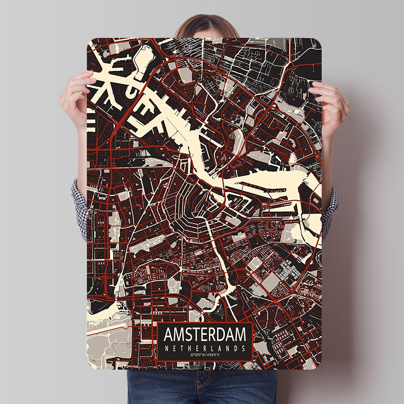 Amsterdam City Vector Poster W - Home Decor Vector 评论和价格