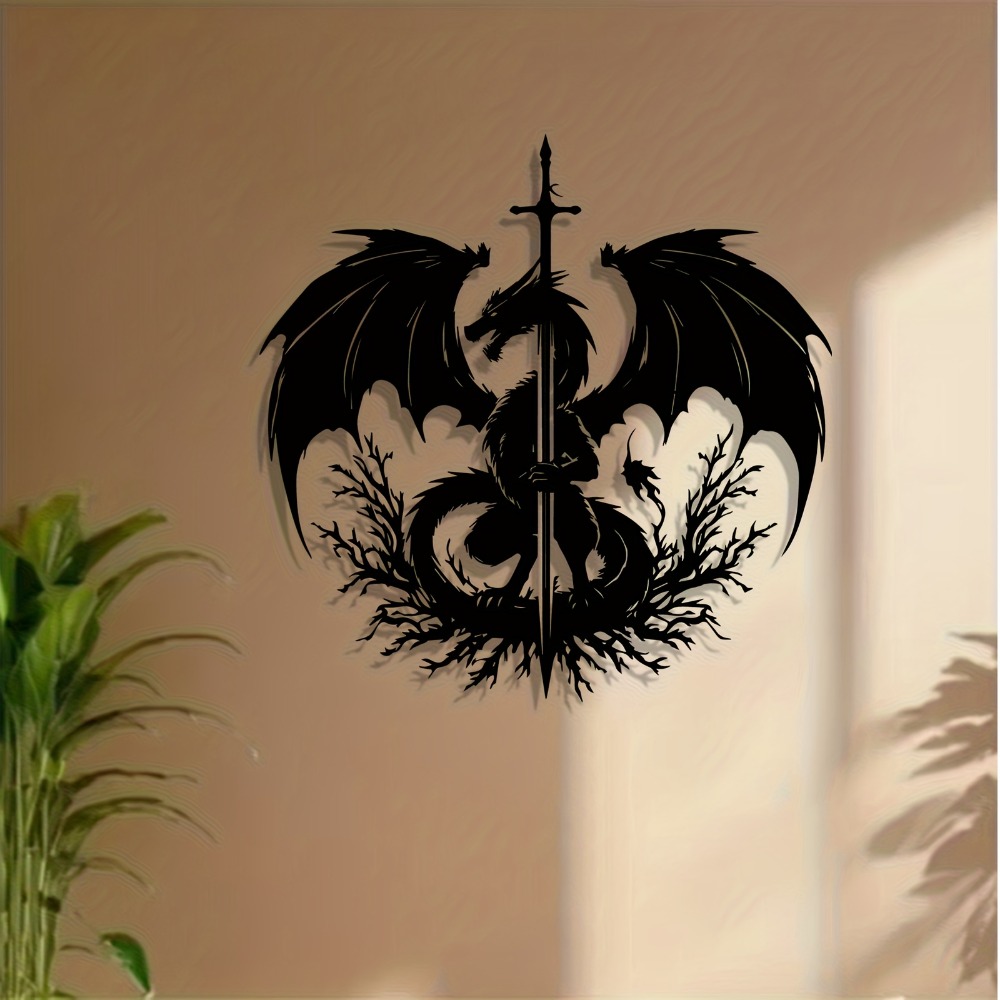 1pc Dragon Sword Metal Wall Ar - Home Decor Medieval 评论和价格