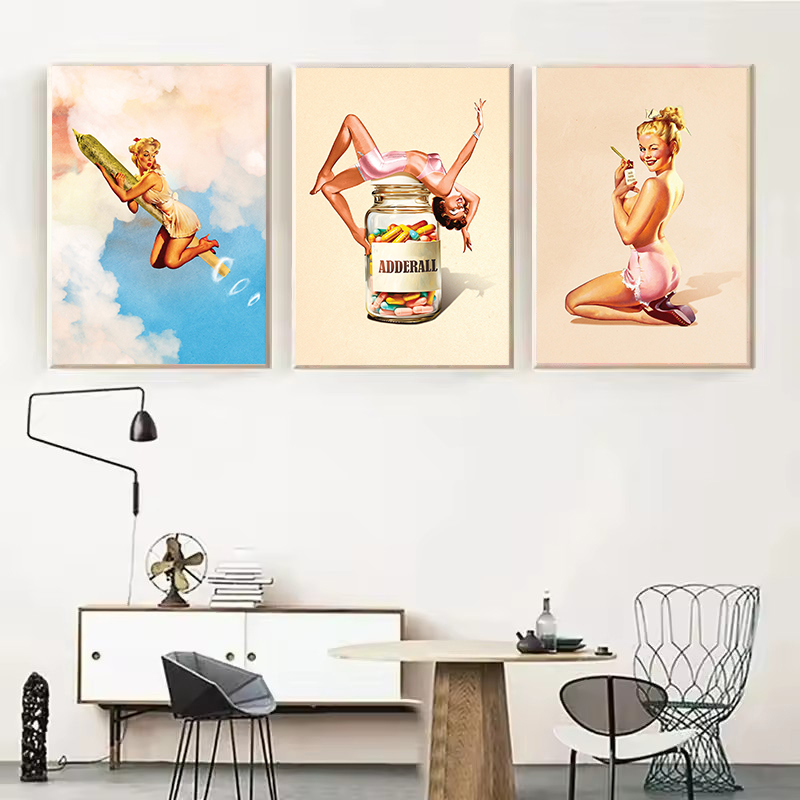 Retro Surreal & Trippy Mushroo - Home Decor Interior 评论和价格