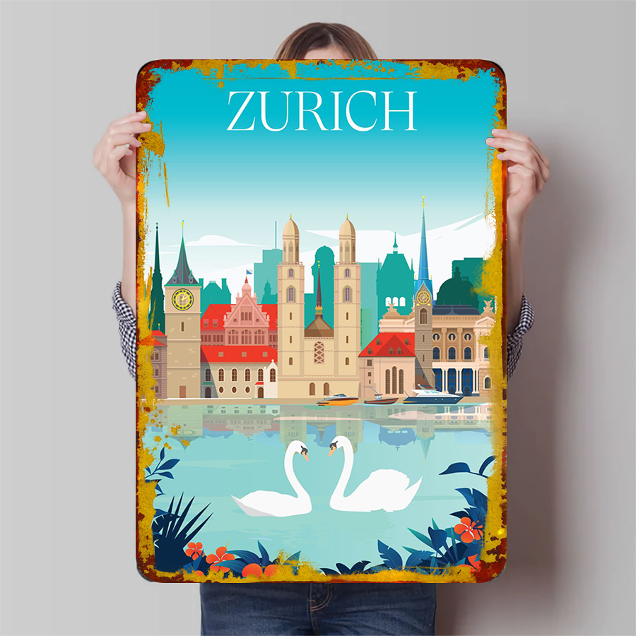 Zurich City Skyline with Lake  - Home Decor Zurich 评论和价格