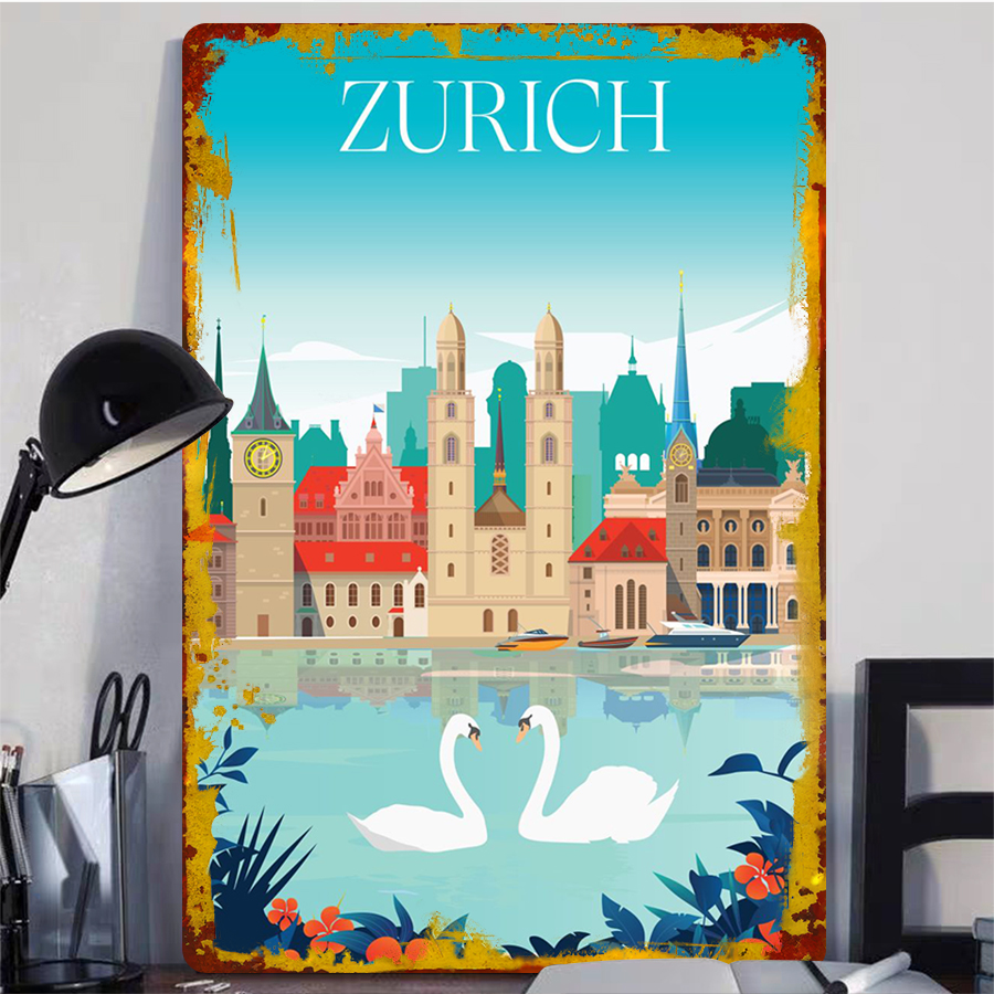 Zurich City Skyline with Lake  - Home Decor Zurich 评论和价格