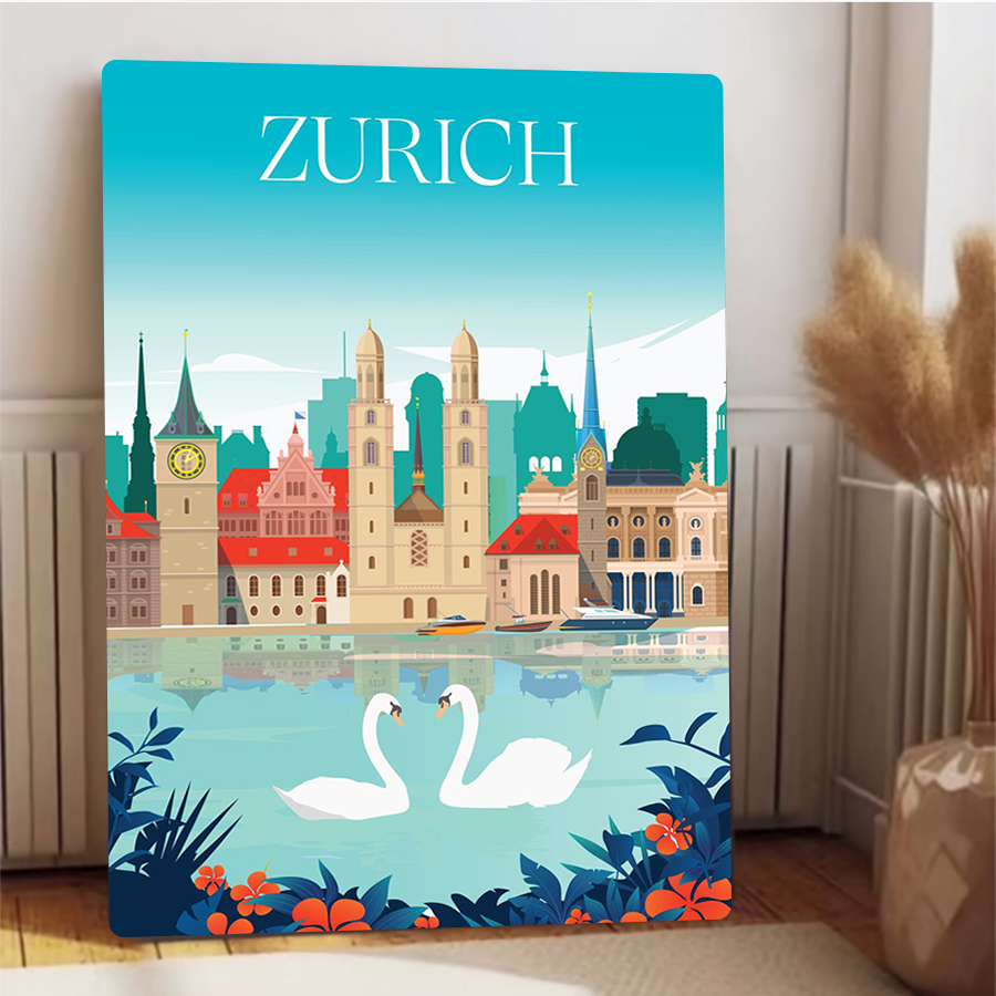 Zurich City Skyline with Lake  - Home Decor Zurich 评论和价格