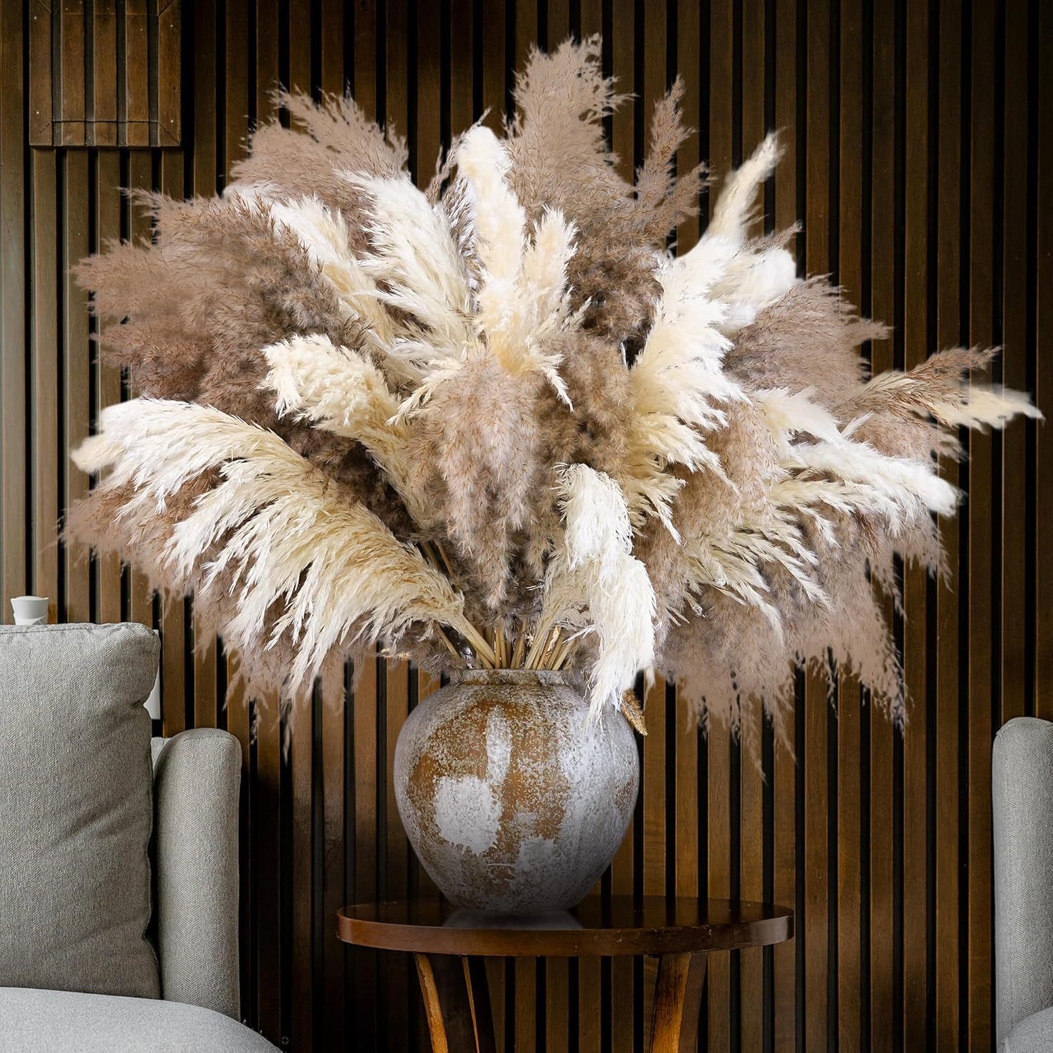 30PCS White Pampas Grass for H - Pampas Grass Decor 评论和价格