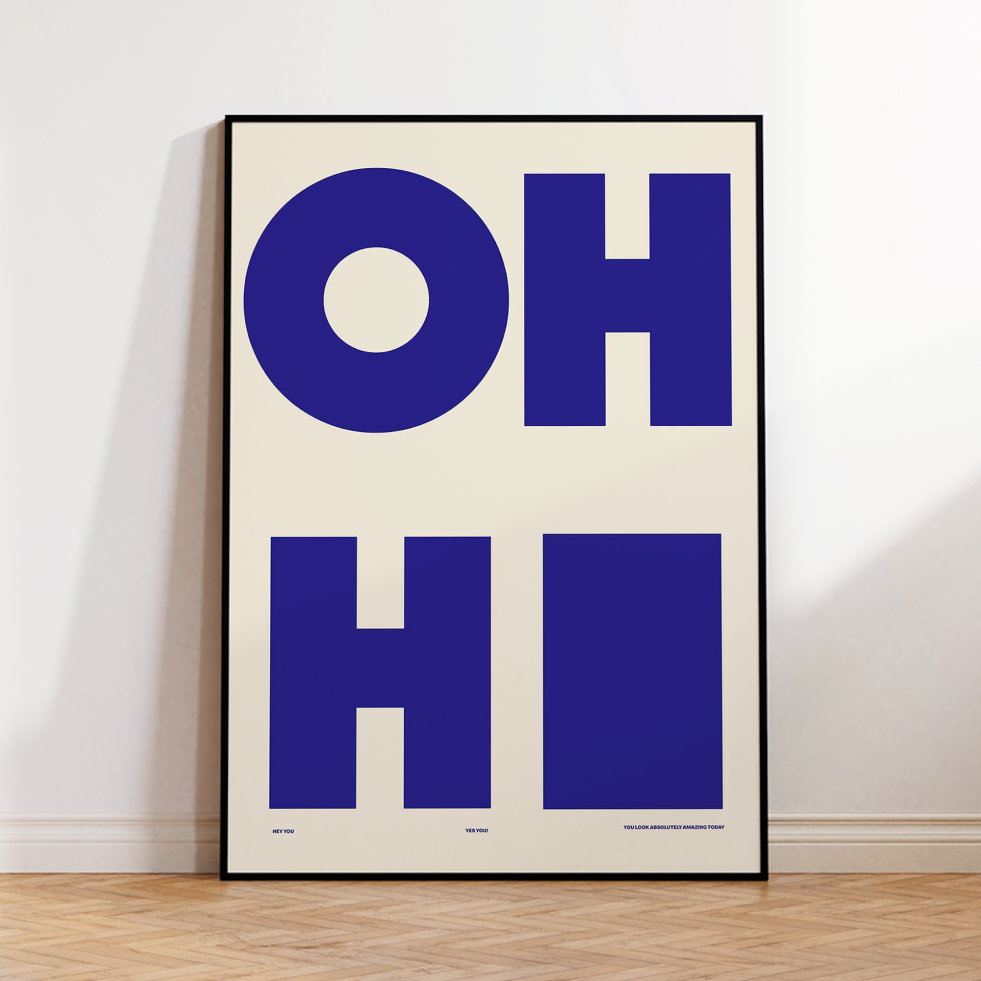 Modern,Minimalist OH HI Blue W - Home Decor Solution 评论和价格