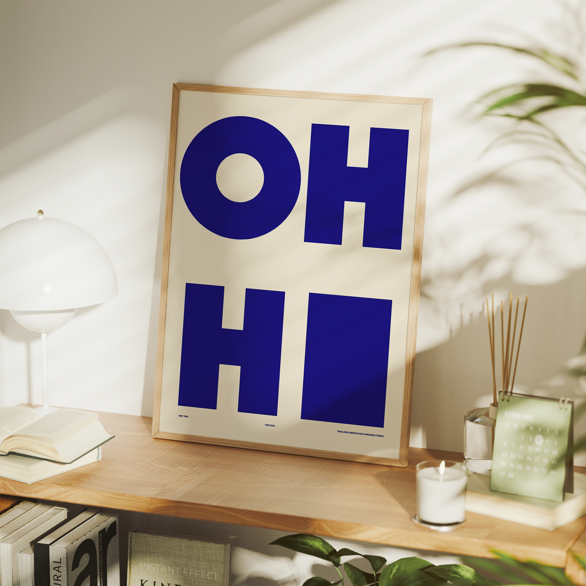 Modern,Minimalist OH HI Blue W - Home Decor Solution 评论和价格