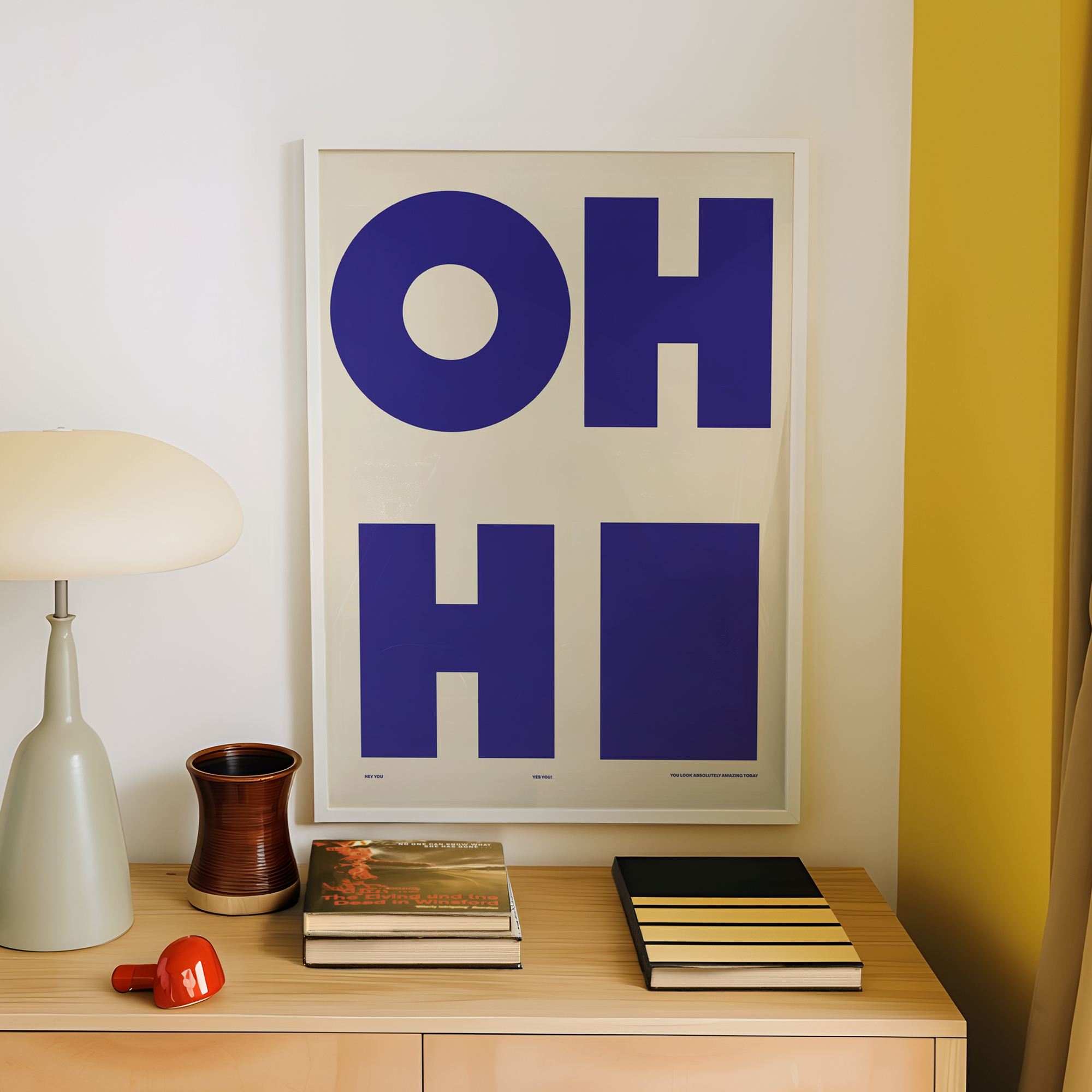 Modern,Minimalist OH HI Blue W - Home Decor Solution 评论和价格