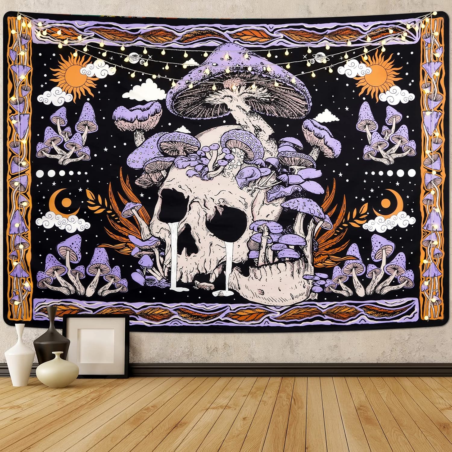 Trippy Purple Mushroom Skull T - Home Decor Quirky 评论和价格