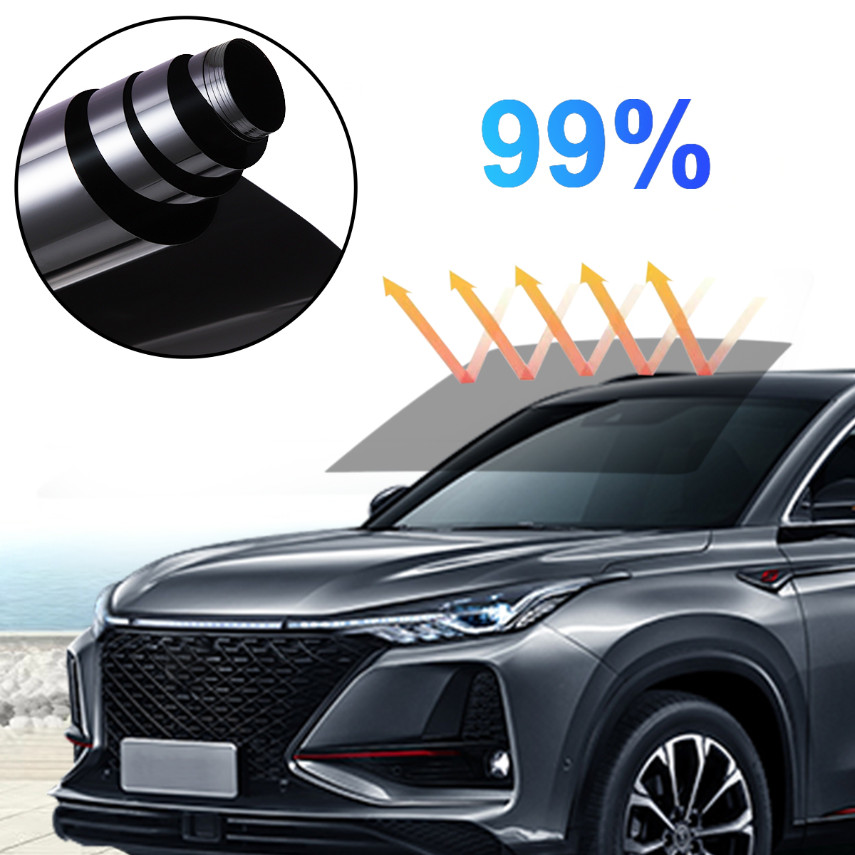 Window Tint Film, UV Heat Refl - Home Decor Window Blinds 评论和价格