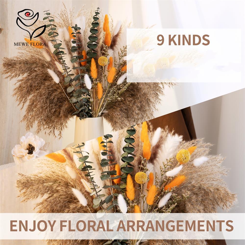 65Pcs Orange Pampas Grass Bouq - Pampas Grass Decor 评论和价格