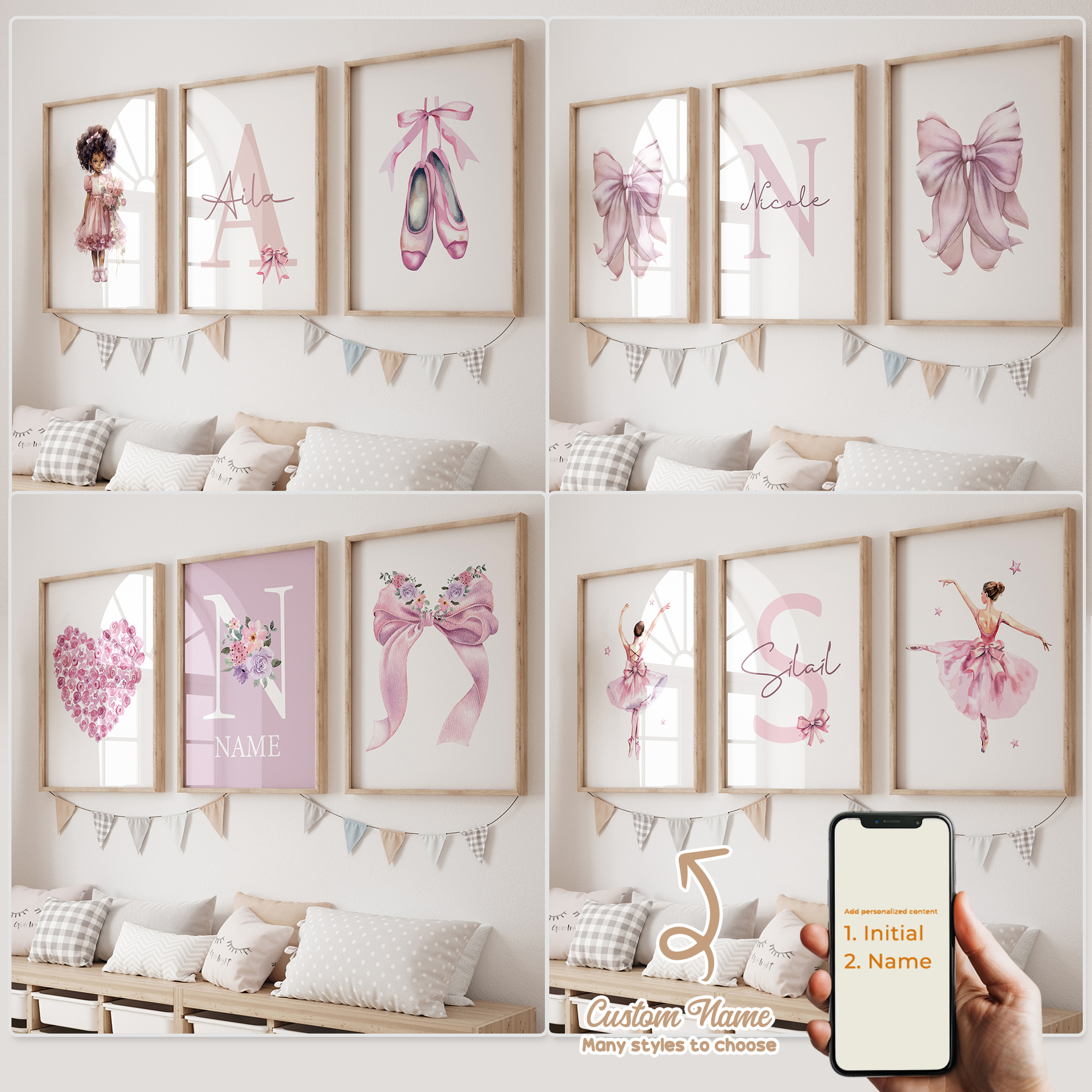 3pcs Personalized Custom Name  - Home Decor Canvas 评论和价格