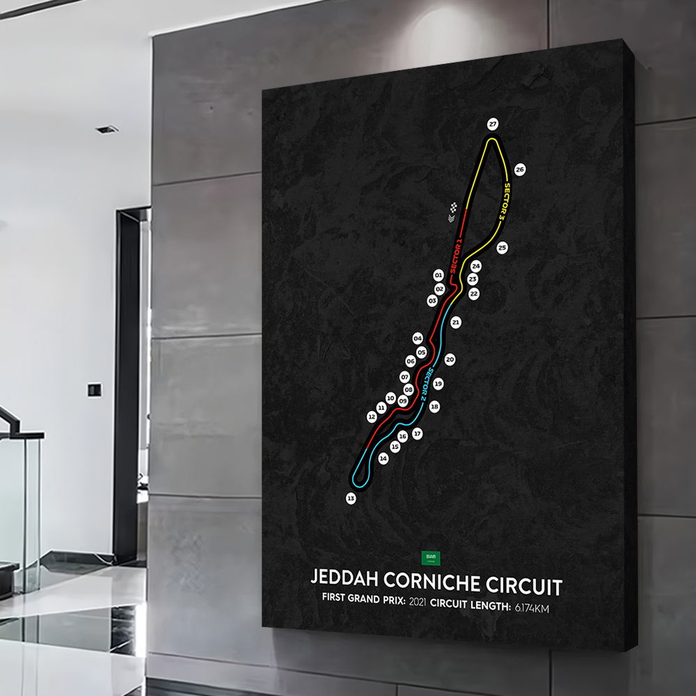 Jeddah Circuit Printing Poster - Home Decor Jeddah 评论和价格