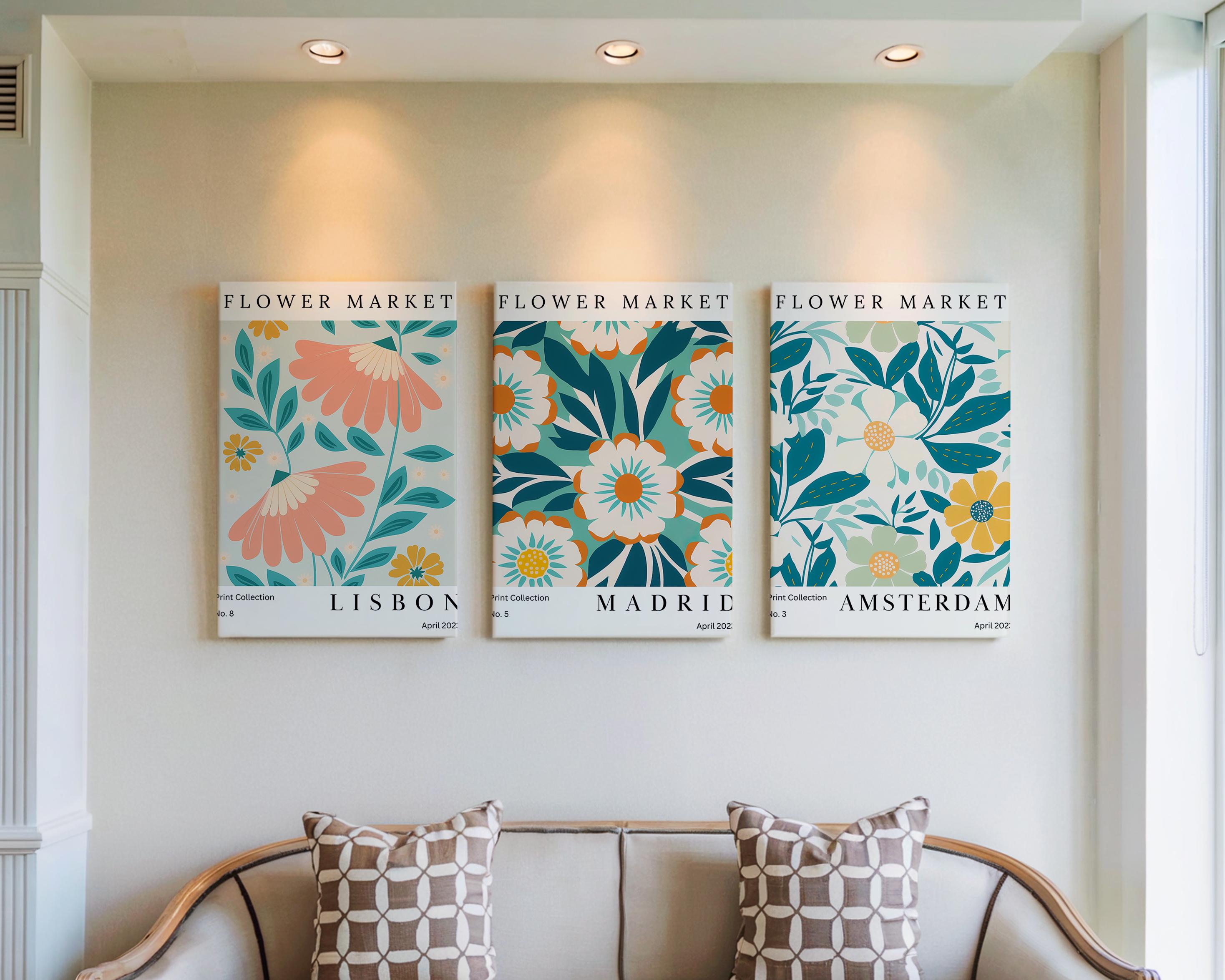 Boho Flower Market Canvas Wall - Home Decor Market 评论和价格
