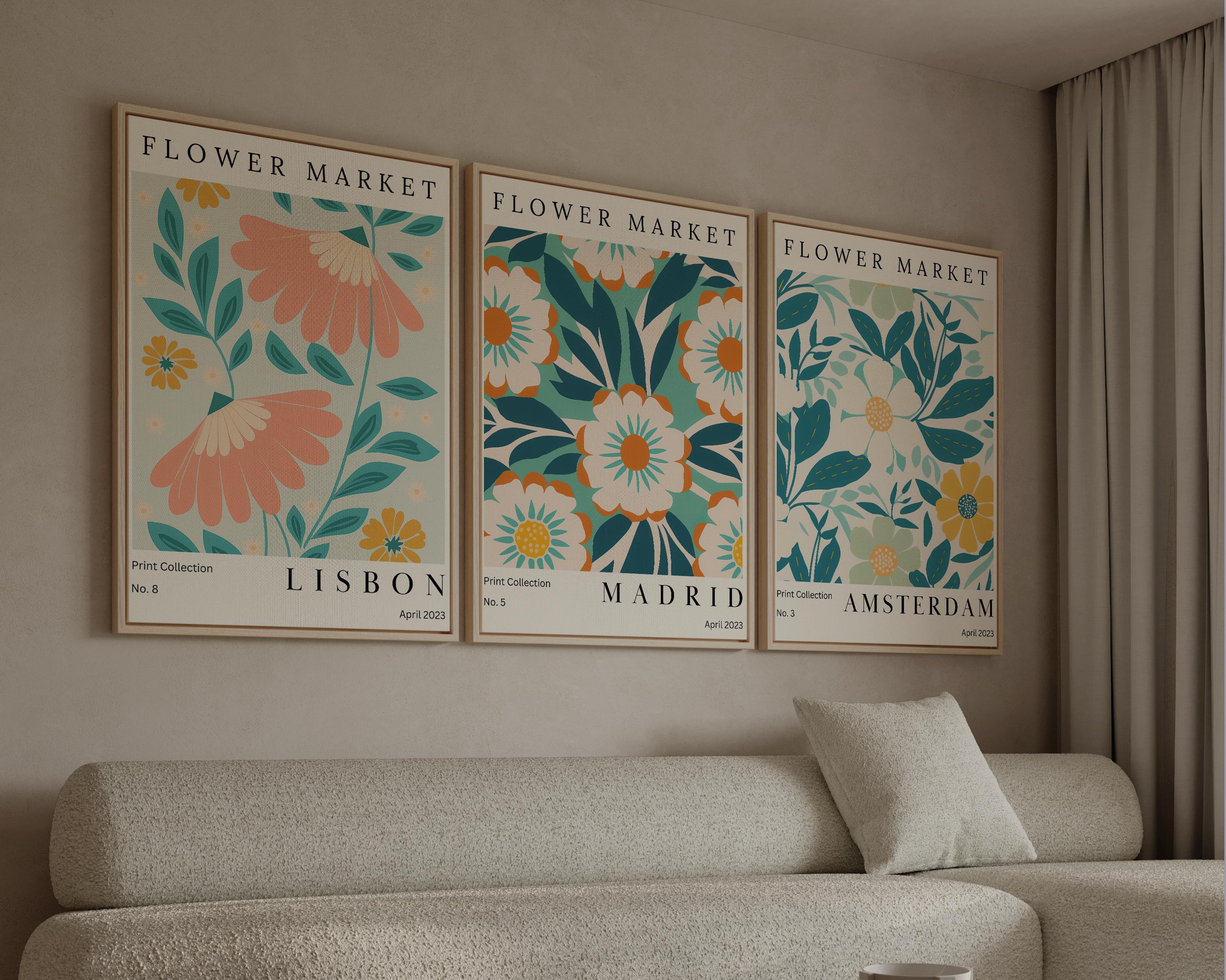 Boho Flower Market Canvas Wall - Home Decor Market 评论和价格