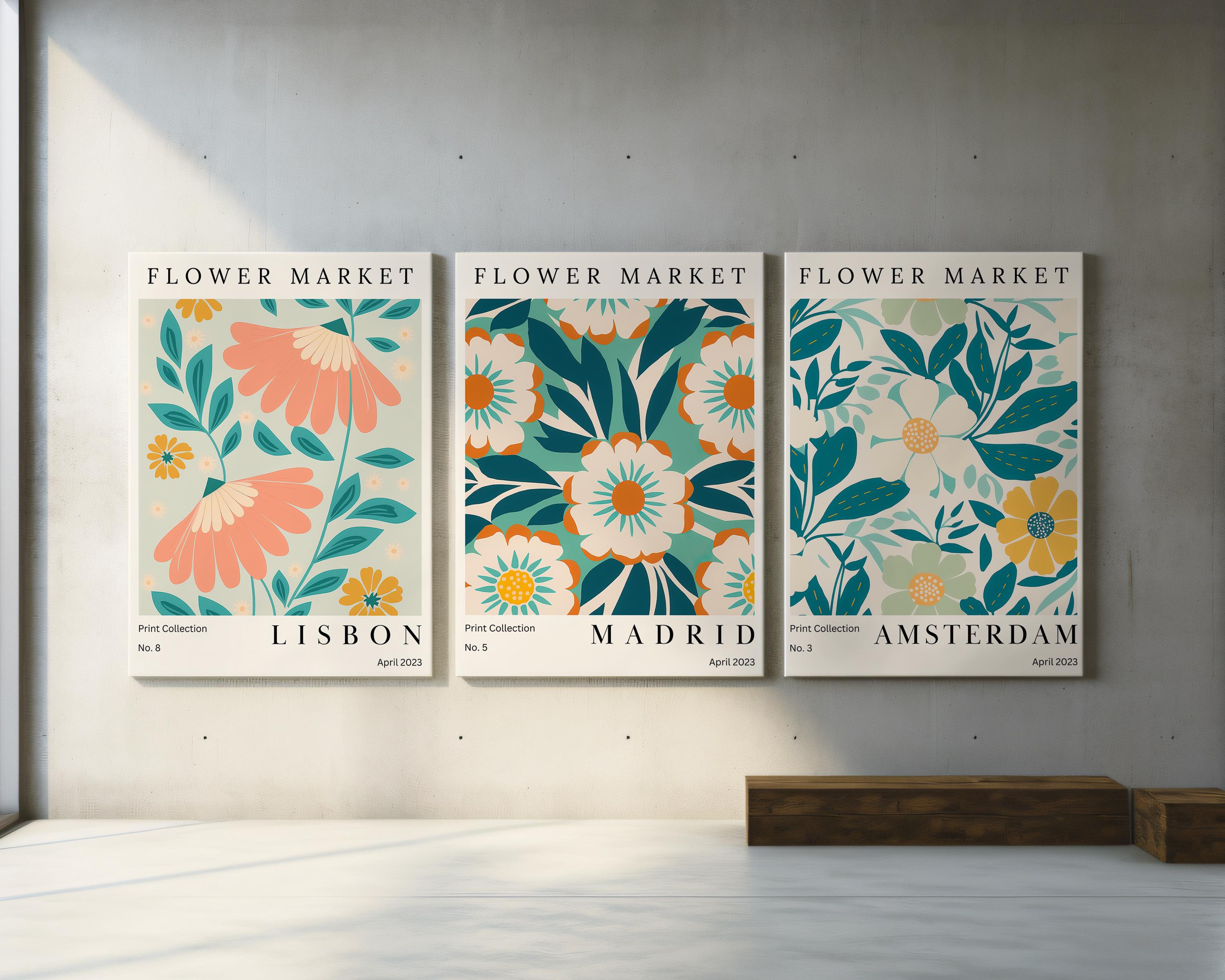 Boho Flower Market Canvas Wall - Home Decor Market 评论和价格