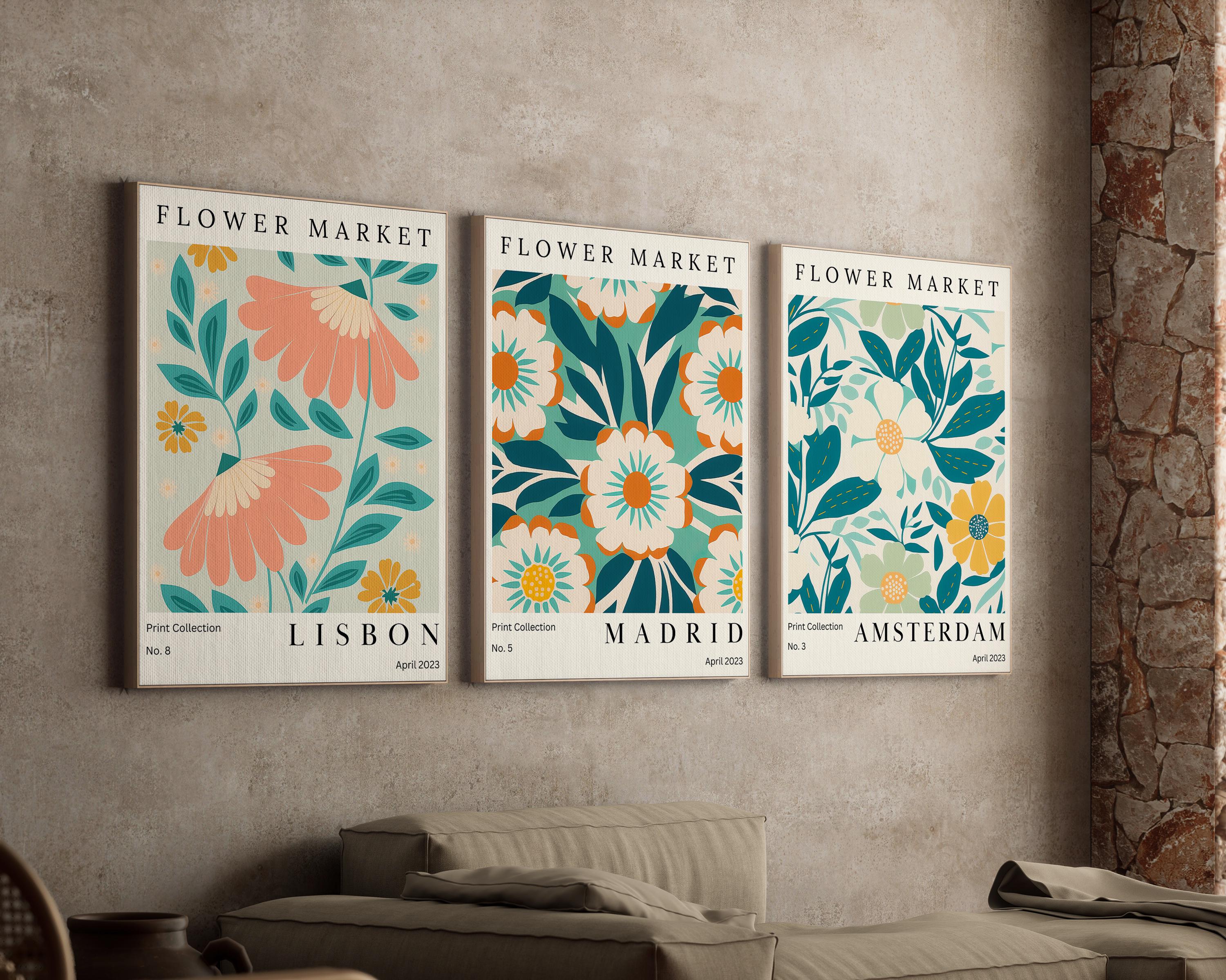 Boho Flower Market Canvas Wall - Home Decor Market 评论和价格