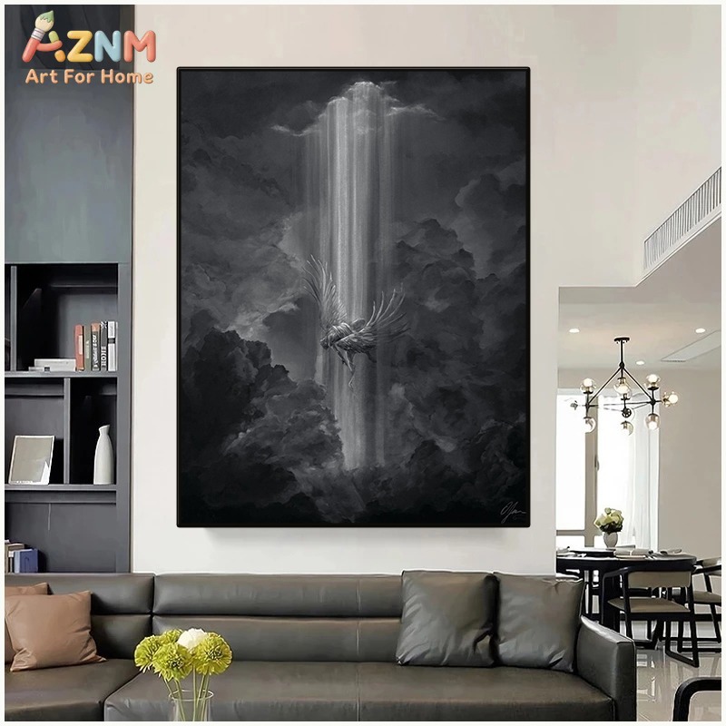 AZNM Black White Fantasy Drago - Home Decor Medieval 评论和价格