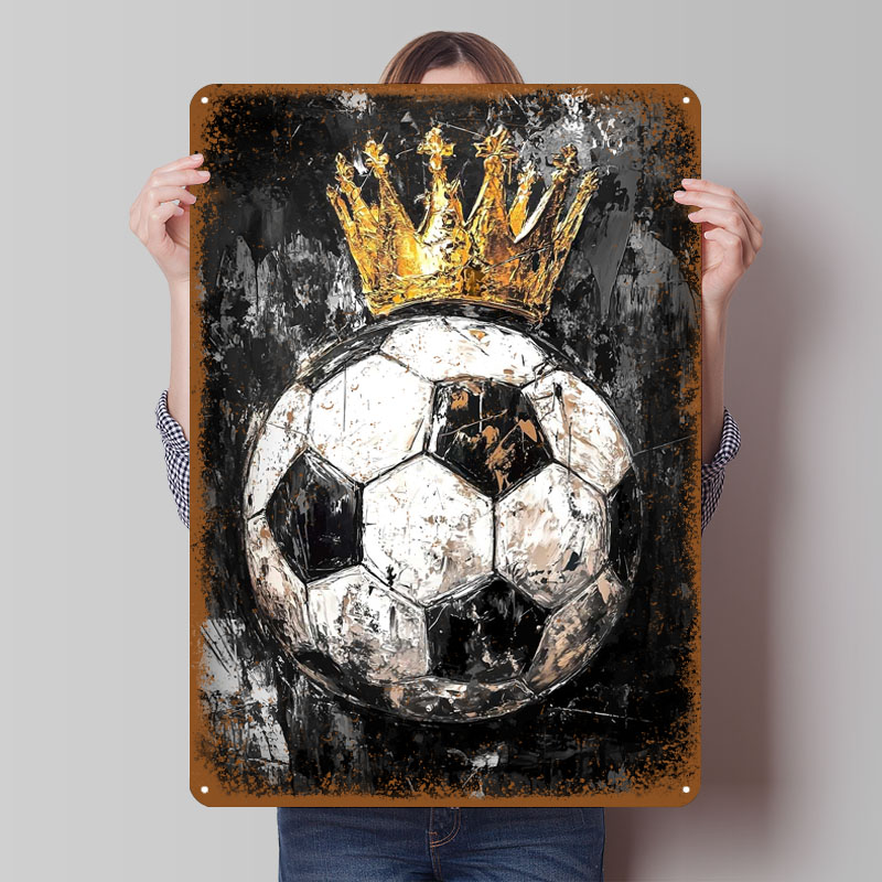 Soccer King Vector Art Tinplat - Home Decor Vector 评论和价格