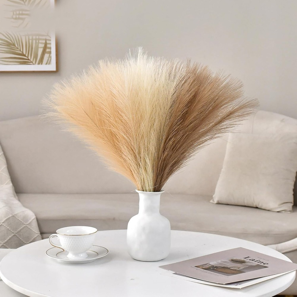 15Pcs Pampas Grass Realistic A - Pampas Grass Decor 评论和价格