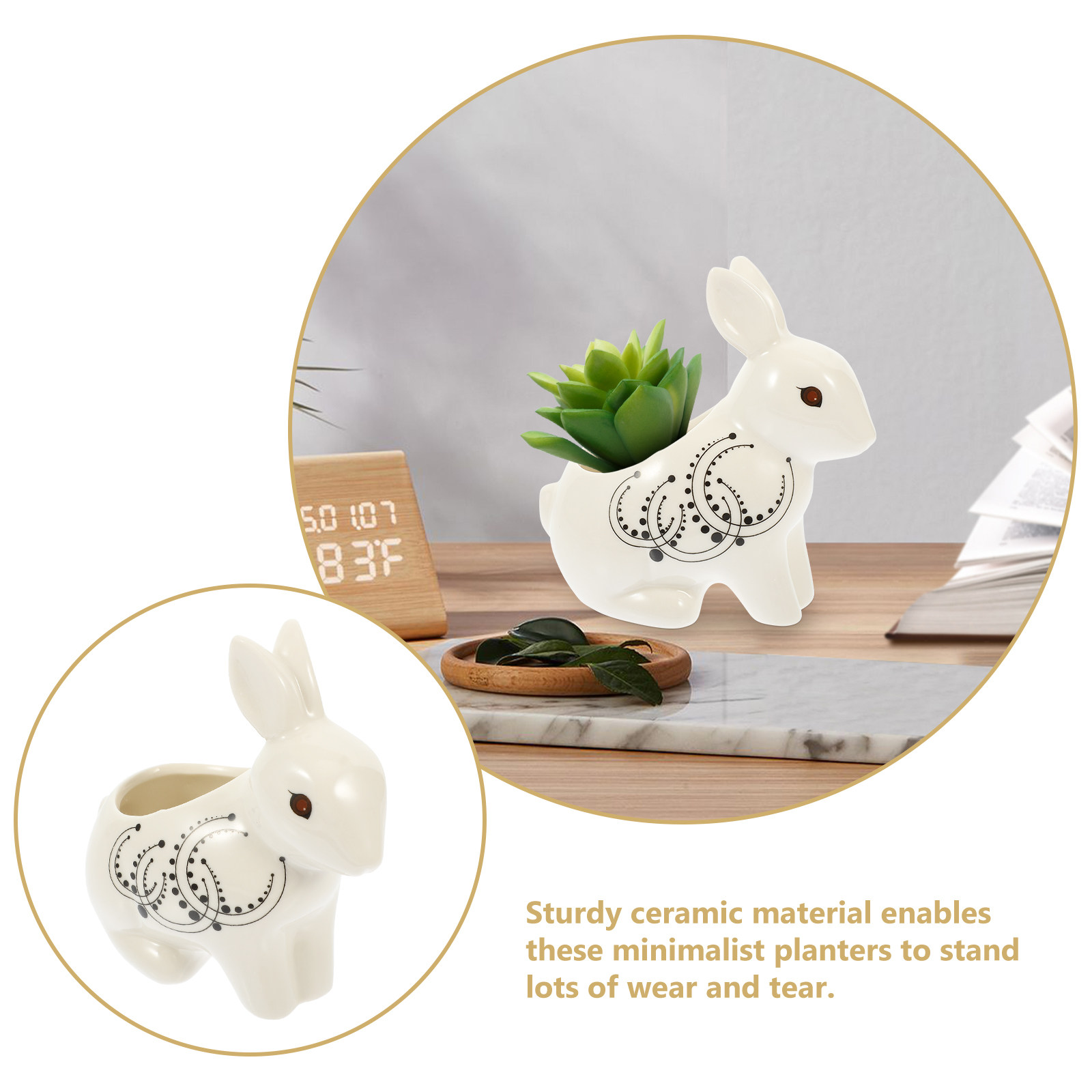Rabbit Shaped Ceramic Flower P - Home Decor Design Ideas 评论和价格