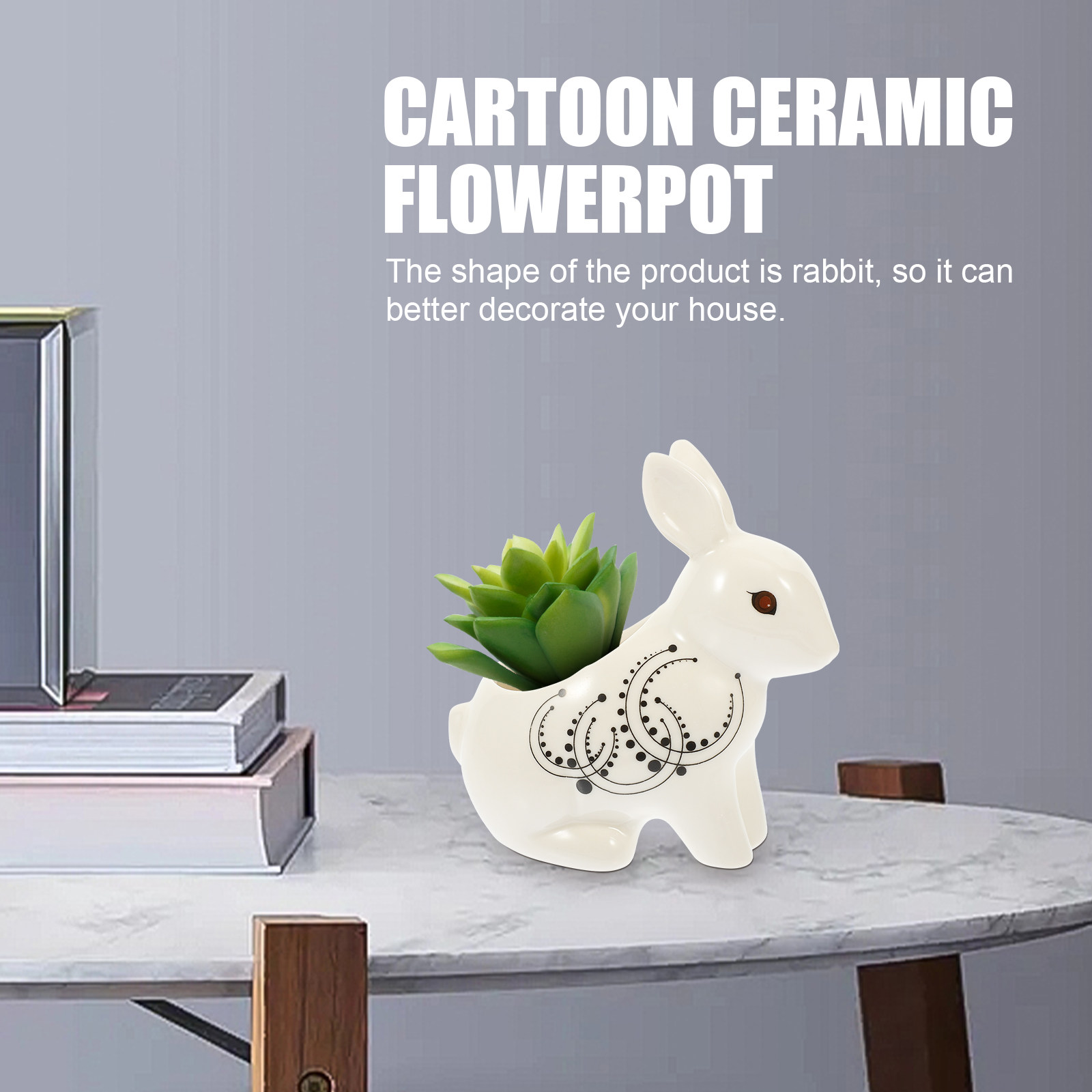 Rabbit Shaped Ceramic Flower P - Home Decor Design Ideas 评论和价格