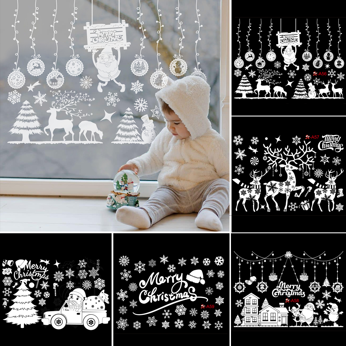 2025 Merry Christmas Wall Stic - Home Decor Window Blinds 评论和价格