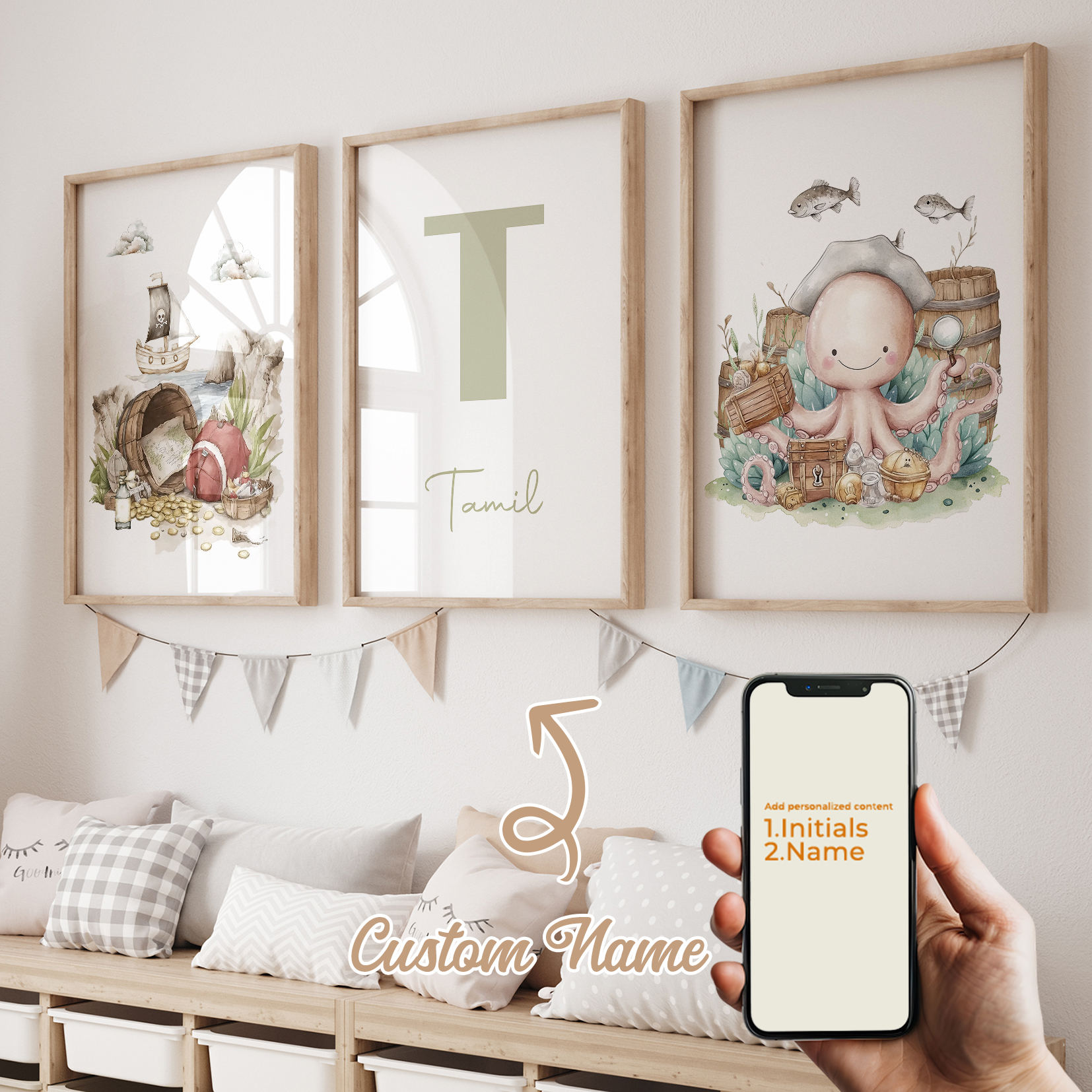 3pcs Personalized Custom Name  - Home Decor Canvas 评论和价格