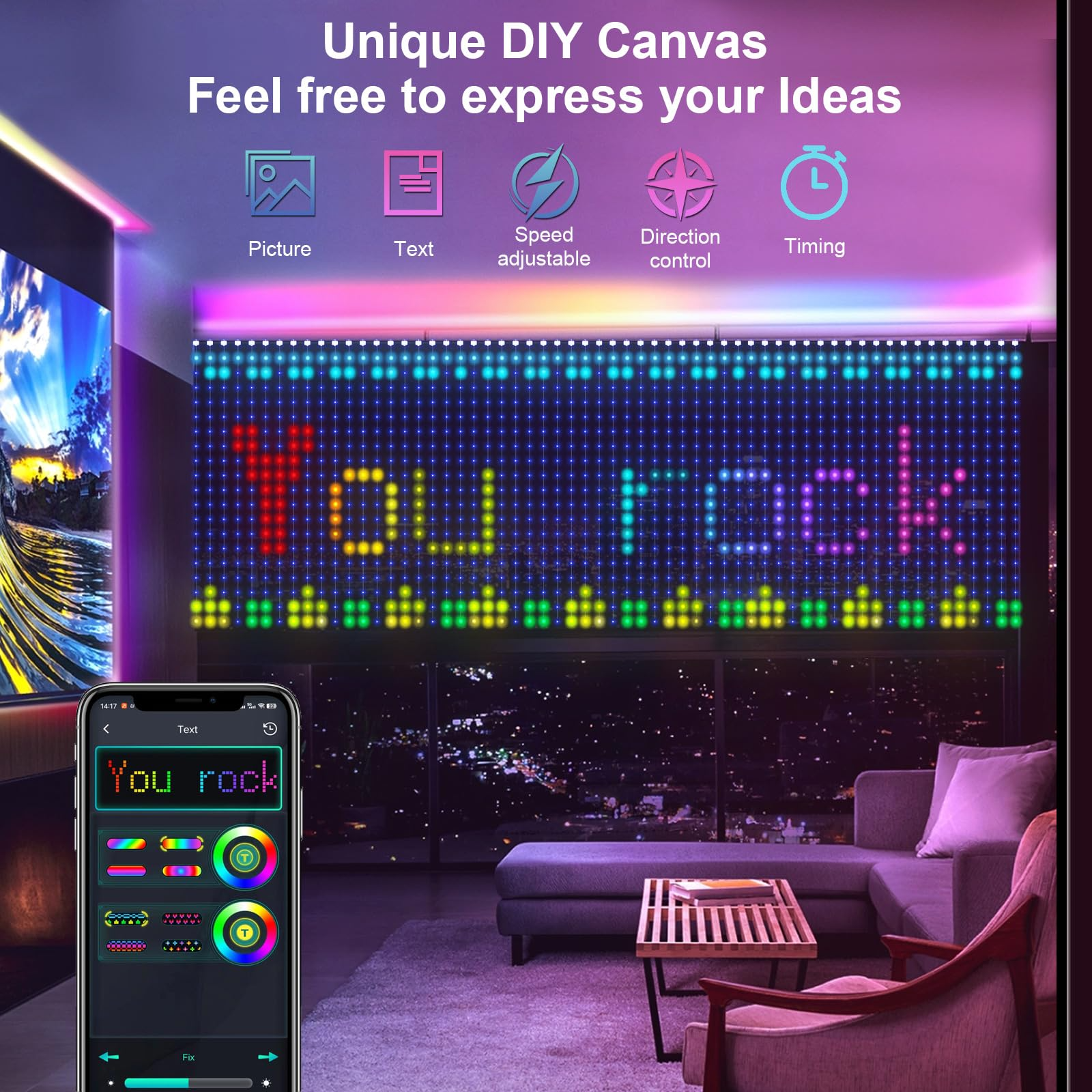 400LEDs RGBIC Smart Curtain Li - Home Decor App Free 评论和价格