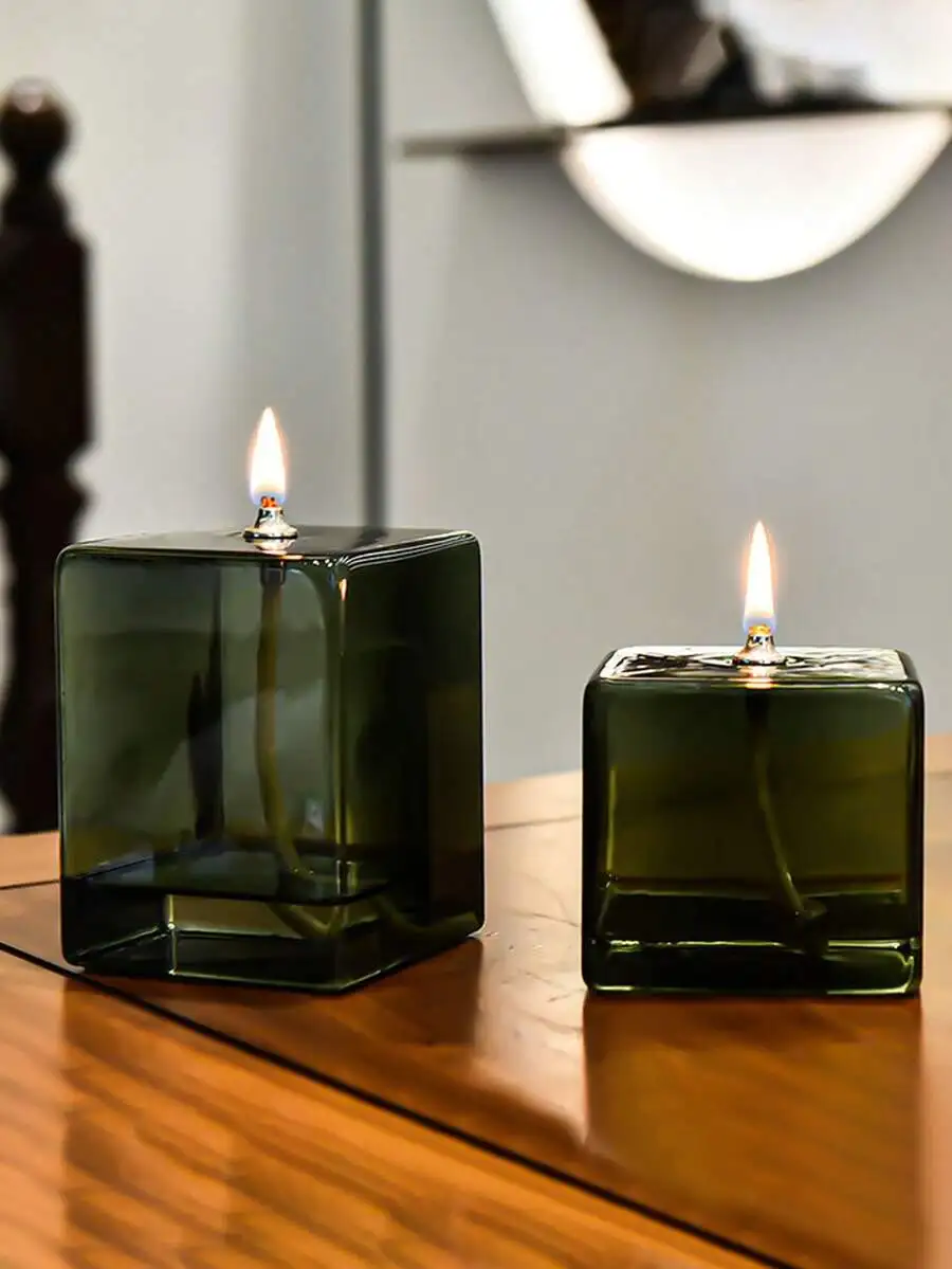 1PC Creative Green Square Glas - Home Decor Green 评论和价格