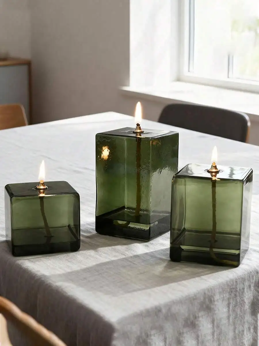 1PC Creative Green Square Glas - Home Decor Green 评论和价格