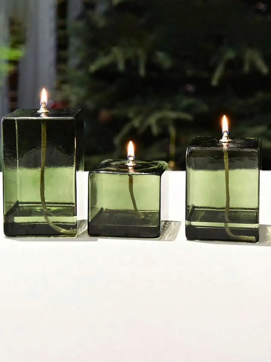 1PC Creative Green Square Glas - Home Decor Green 评论和价格