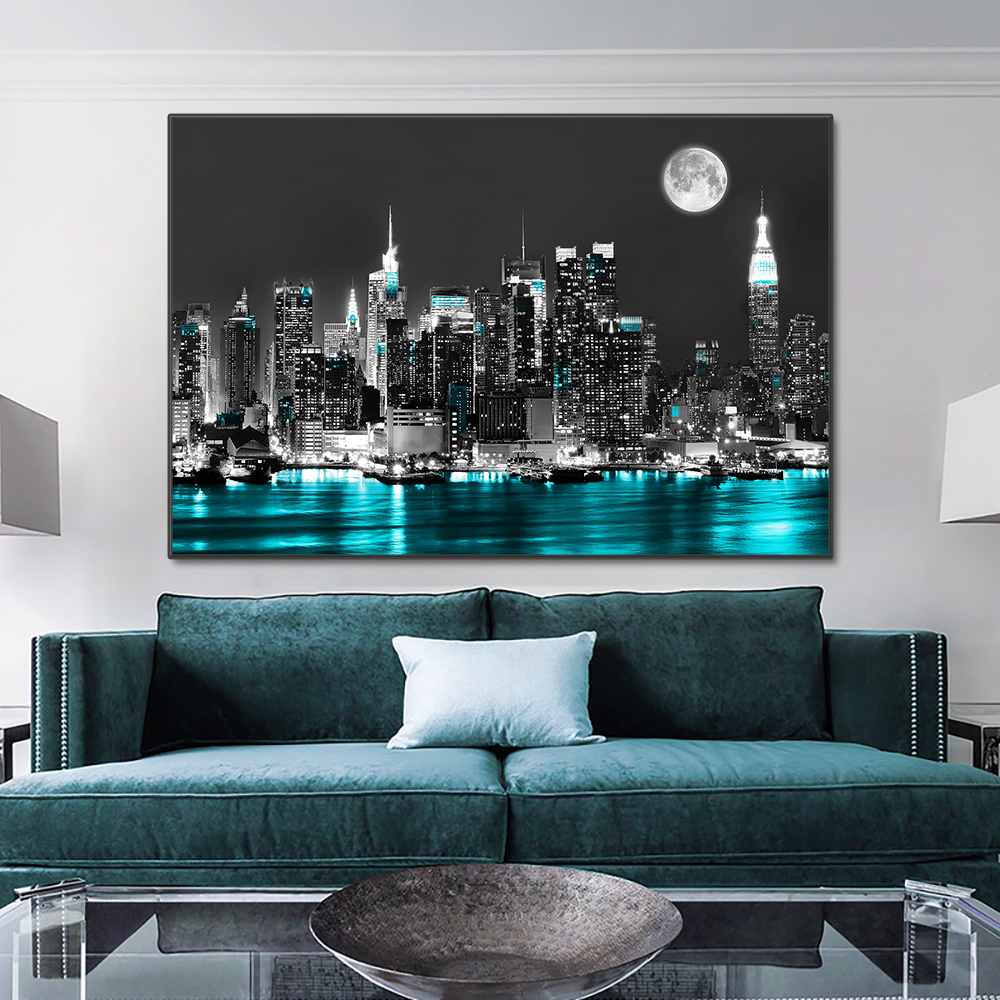 New York Urban Skyline Landsca - Home Decor New York 评论和价格