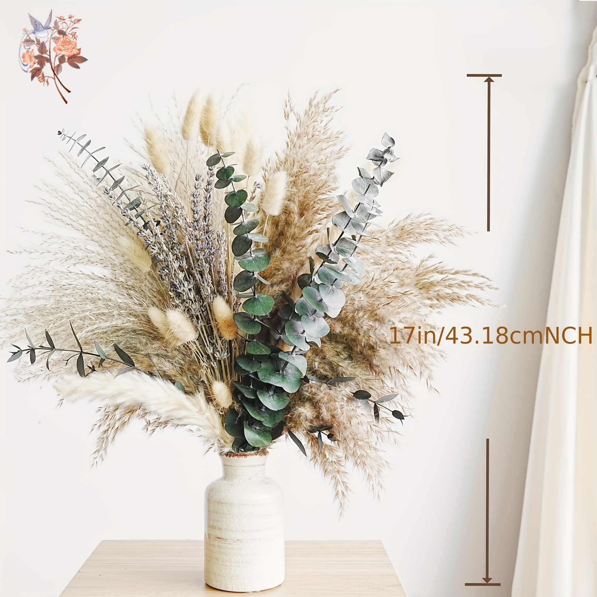 90PCS Nature Real Rabbit Tail  - Pampas Grass Decor 评论和价格
