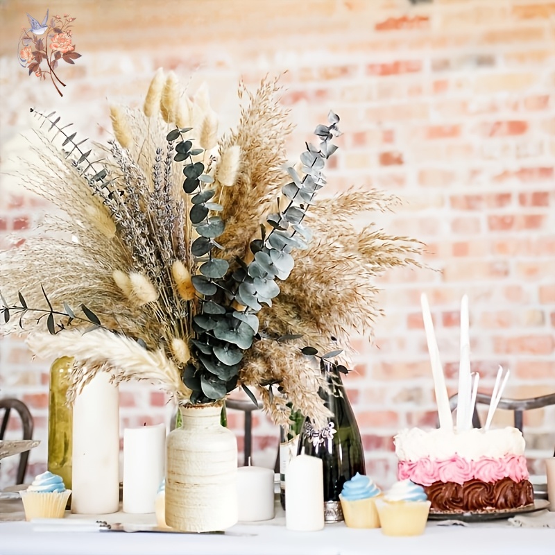90PCS Nature Real Rabbit Tail  - Pampas Grass Decor 评论和价格