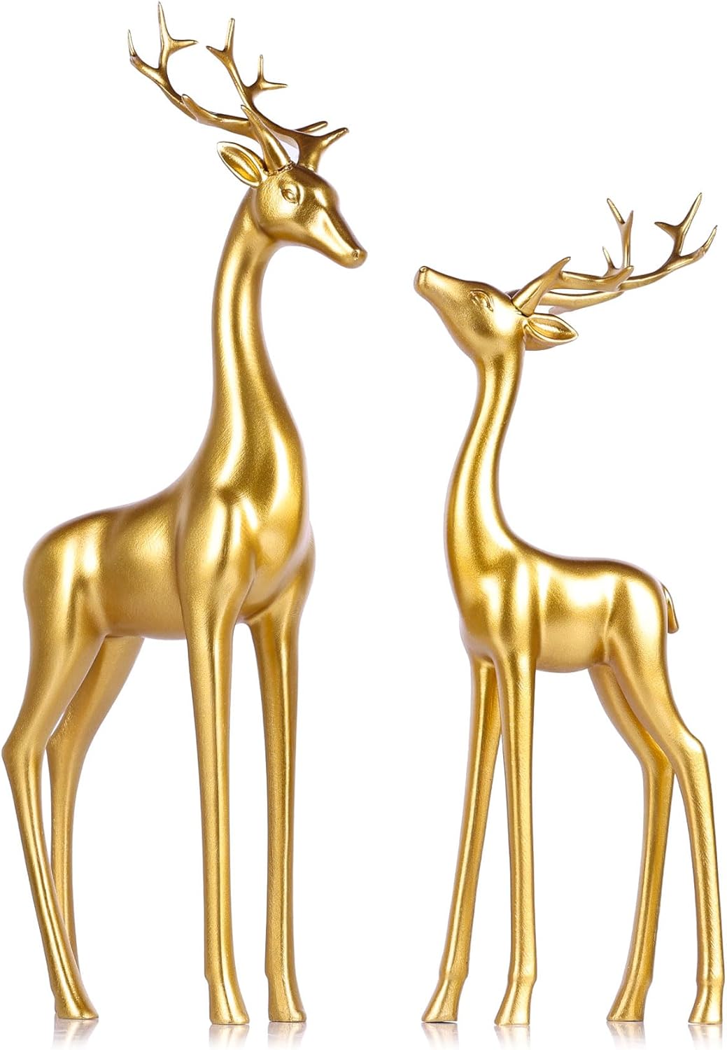 Large Gold Reindeer Figurines, - Home Decor Resin 评论和价格