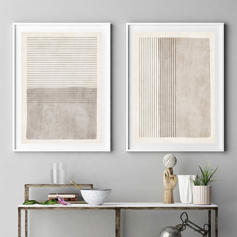 Abstract Beige Gray Posters Pr - Home Decor Interior 评论和价格