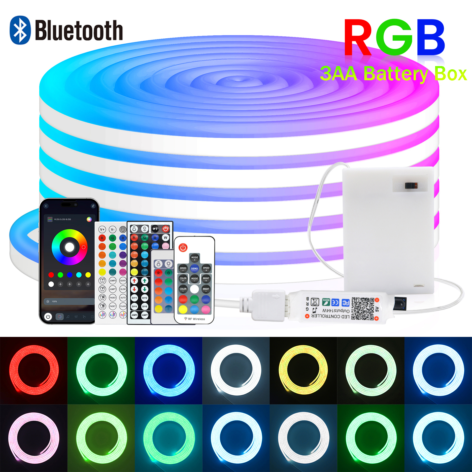 3AA Battery Box RGB Neon LED S - Home Decor App Free 评论和价格