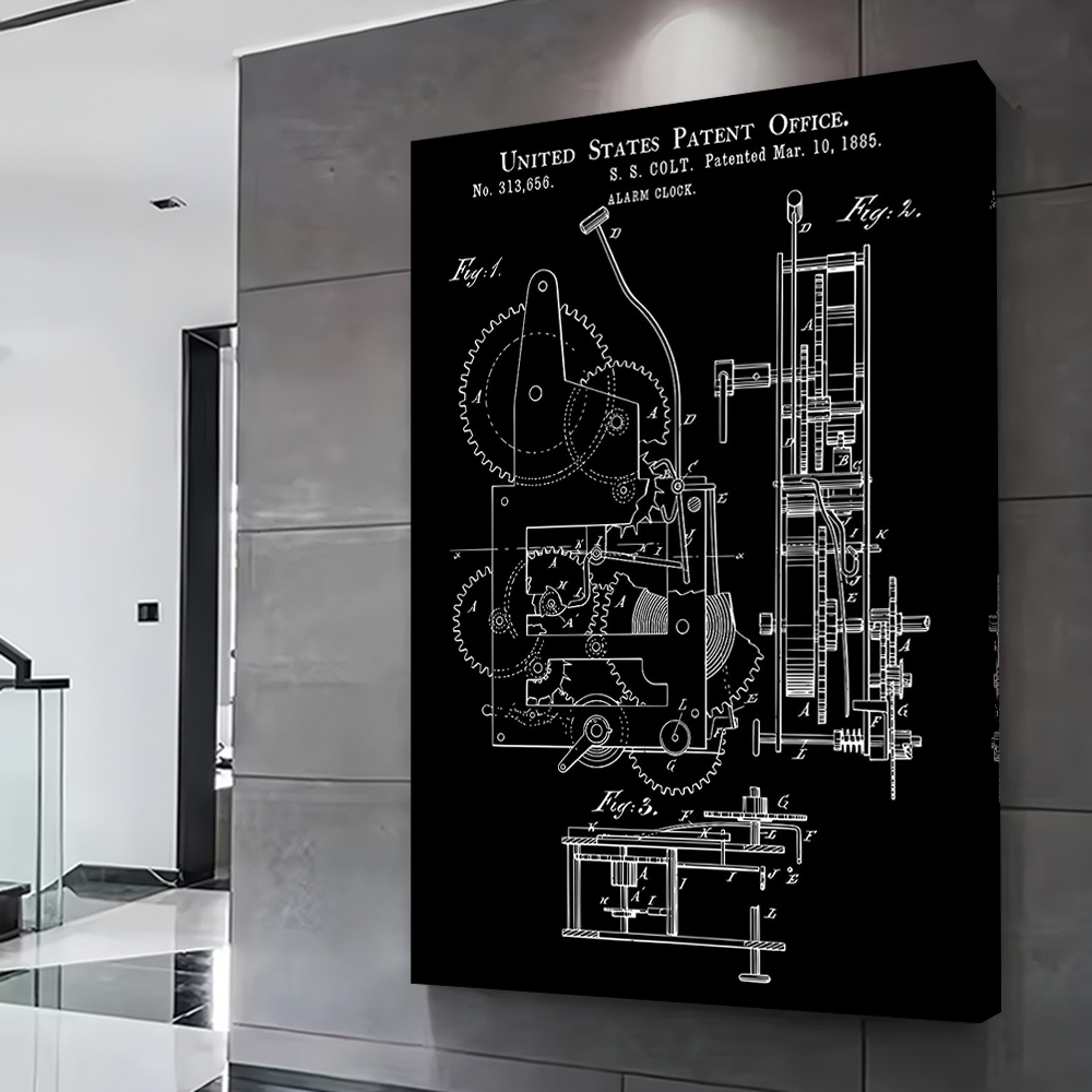 Alarm Clock Patent Poster Cust - Home Decor Interior 评论和价格