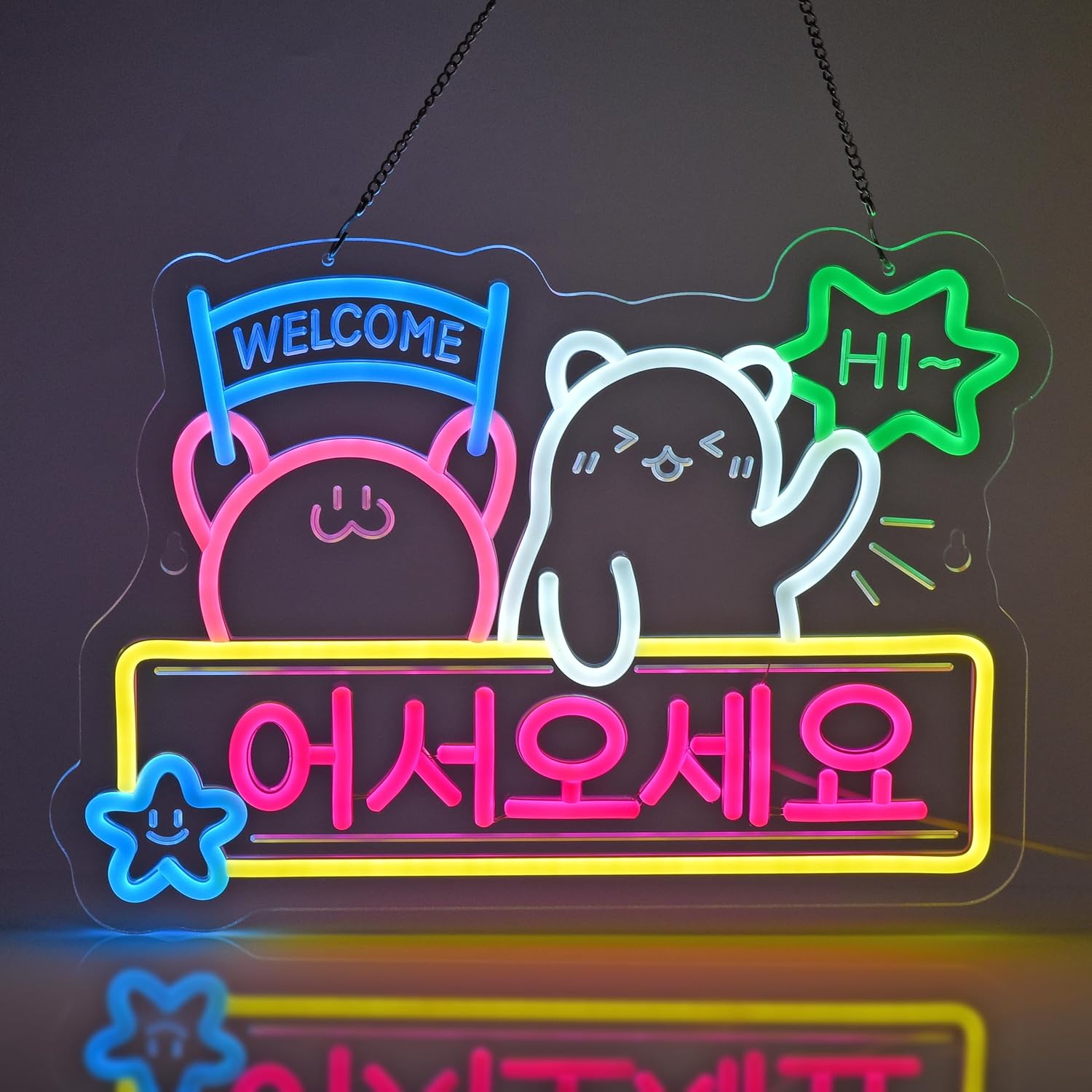 Welcome Neon Sign Korean Store - Home Decor Market 评论和价格