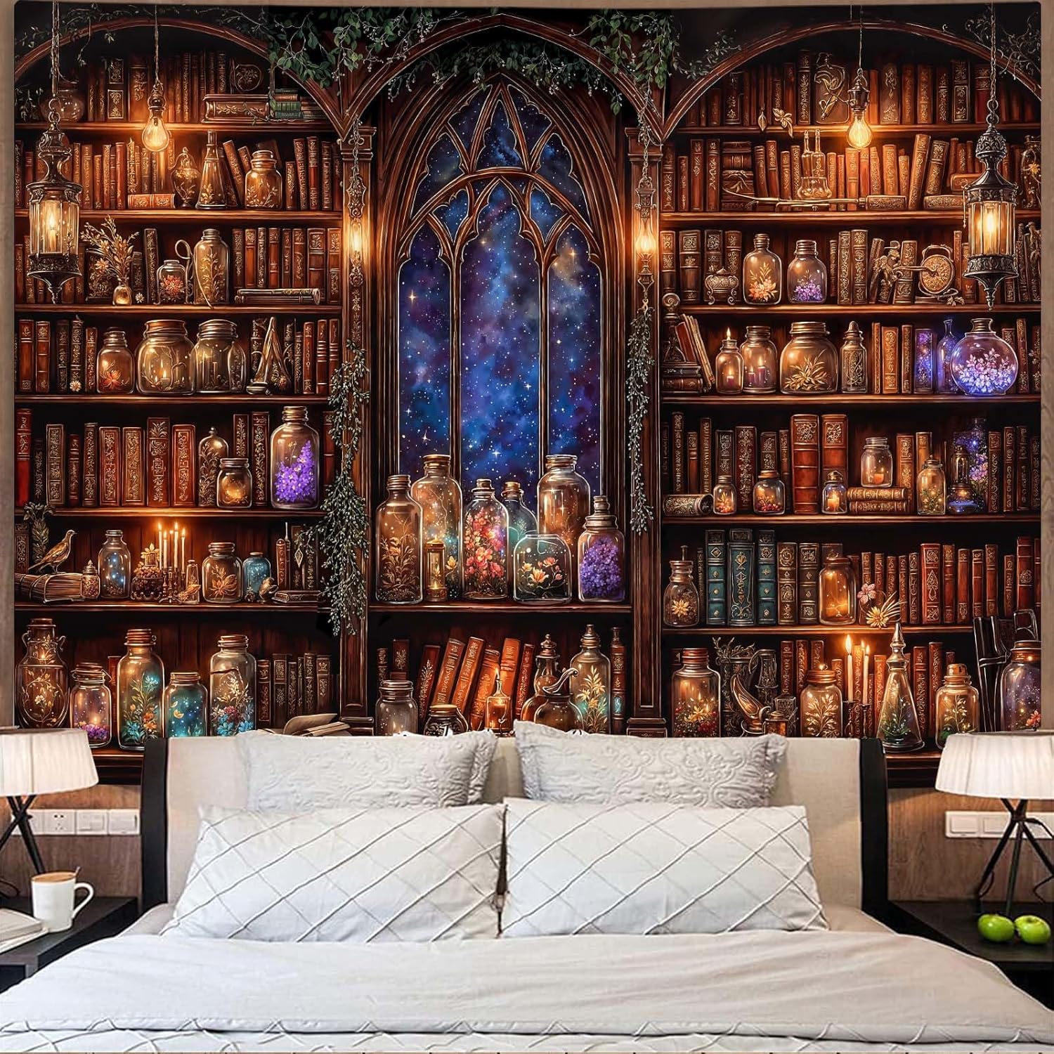 Fantasy Bookshelf Tapestry Med - Home Decor Medieval 评论和价格