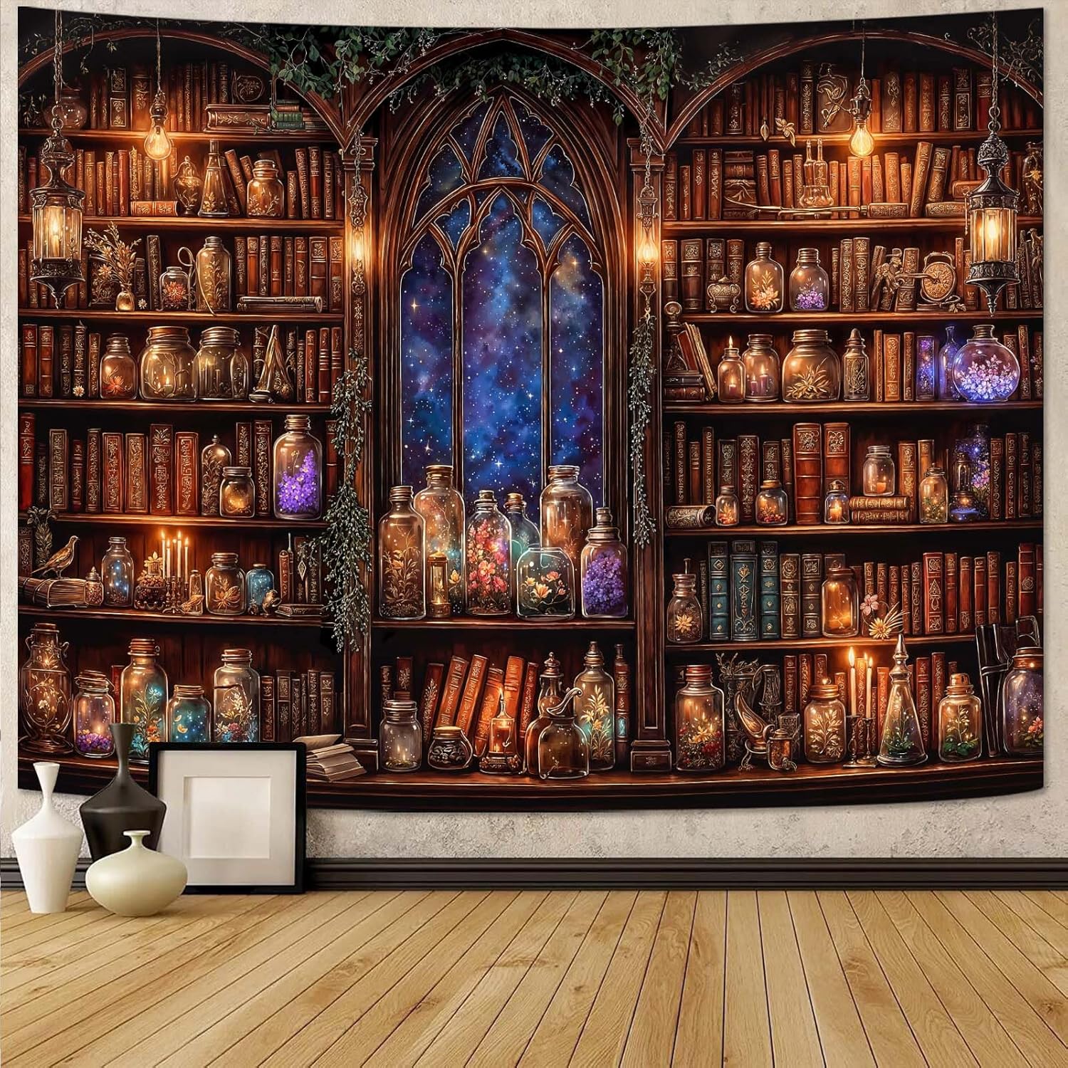 Fantasy Bookshelf Tapestry Med - Home Decor Medieval 评论和价格